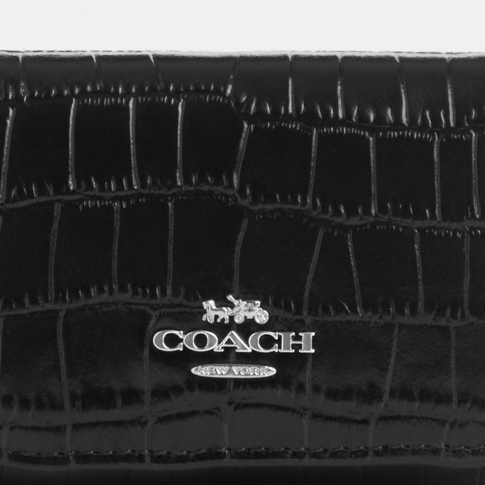 COACH®,MICRO WALLET,Novelty Leather,Mini,Silver/Black