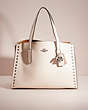 COACH®,UPCRAFTED CHARLIE CARRYALL,Polished Pebble Leather,Silver/Chalk,Front View