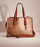 COACH®,RESTORED CARTER CARRYALL IN SIGNATURE CANVAS,Signature Coated Canvas,Brass/Tan/Rust,Front View