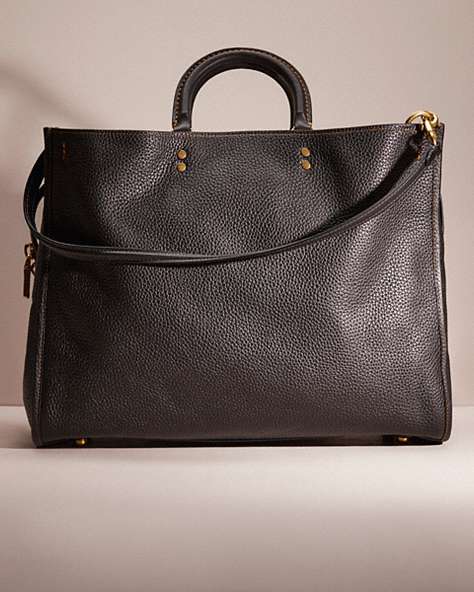 COACH®,RESTORED ROGUE 39 IN REGENERATIVE LEATHER,Pebble Leather,Brass/Black,Front View