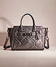 COACH®,RESTORED SWAGGER 27 WITH PATCHWORK,Metallic Leather,Black Antique Nickel/Gunmetal,Front View
