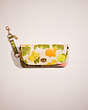 COACH®,RESTORED SUNGLASS CASE BAG CHARM WITH FLORAL PRINT,Glovetanned Leather,Brass/Multi,Front View