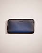 COACH®,RESTORED ACCORDION WALLET,Glovetanned Leather,Deep Blue,Front View