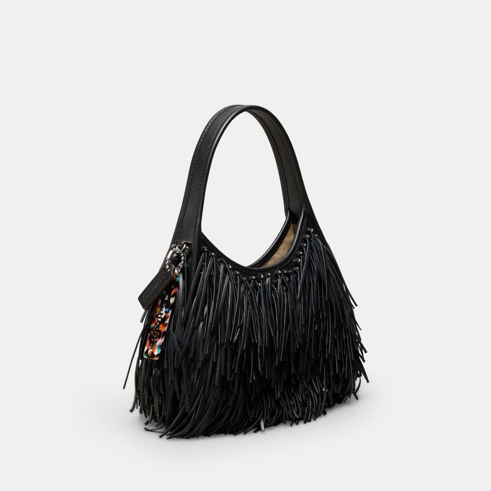 COACH®,Ergo Bag With Fringe In Upcrafted Leather,,Angle View