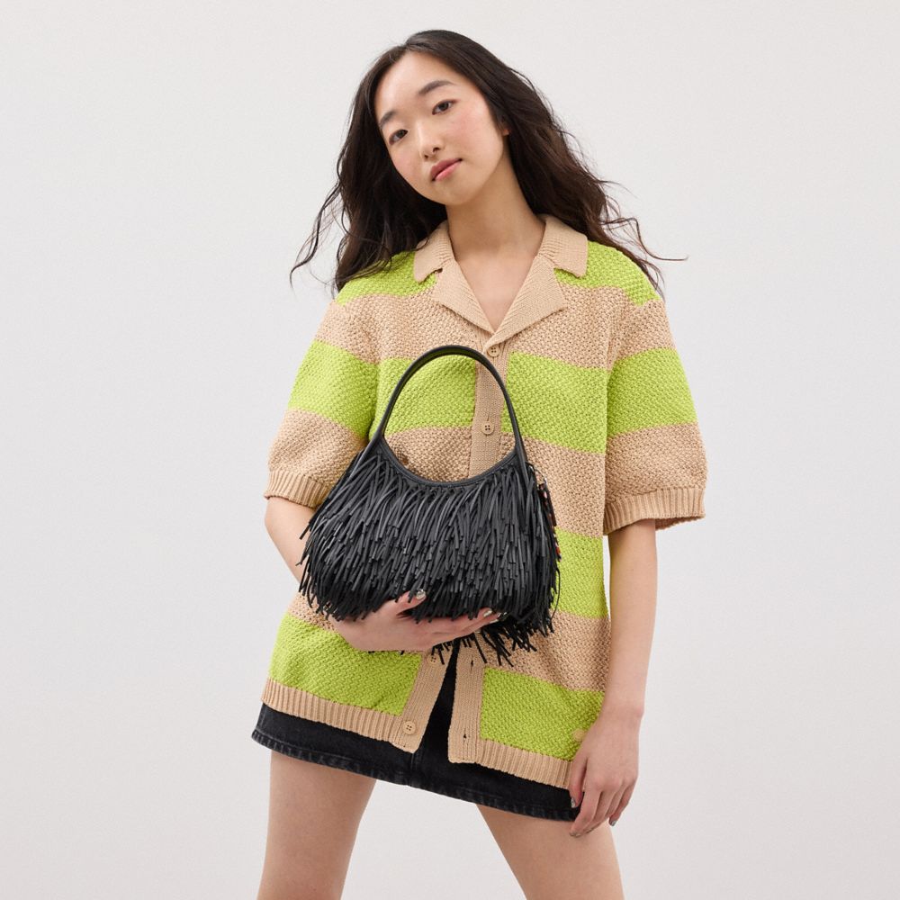 COACH®,Ergo Bag With Fringe In Upcrafted Leather,,Detail View