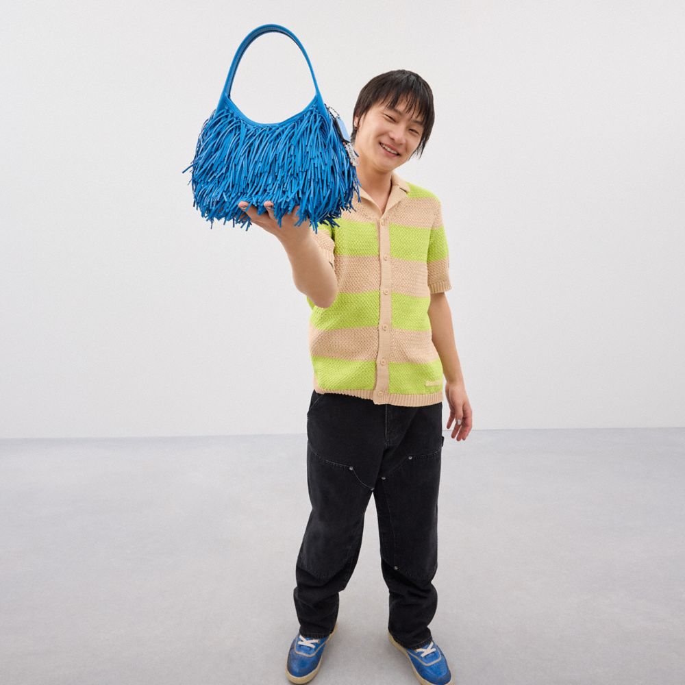 COACH®,Ergo Bag With Fringe In Upcrafted Leather,,Detail View