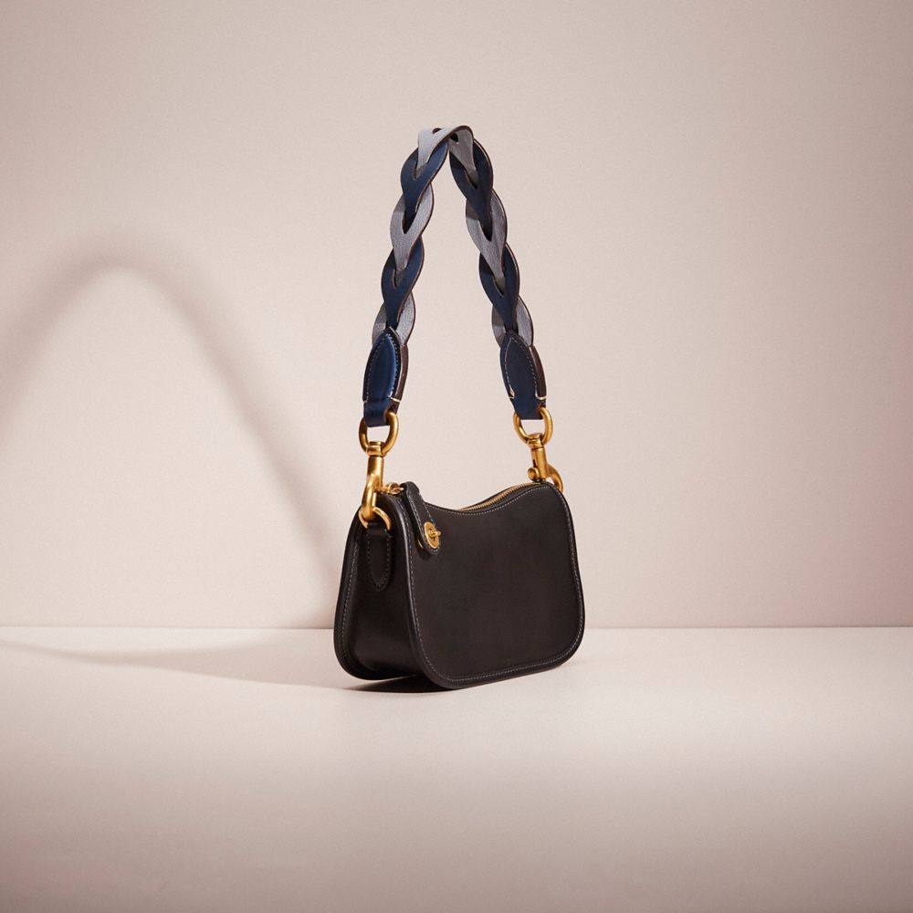 COACH®,Remade Braided Bag Strap,Bag Straps,Color Block,Casual,Brown,Inside View, Top View