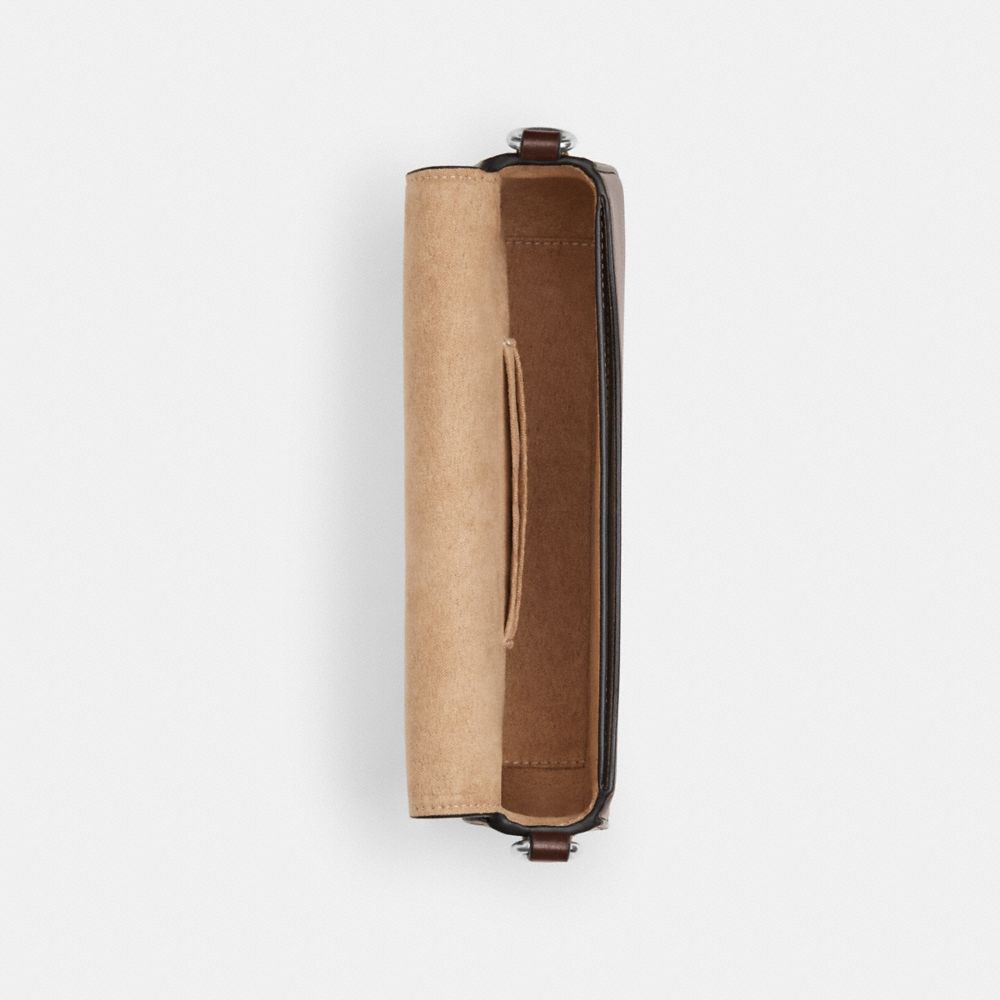 COACH®,ANDREA SMALL SHOULDER BAG IN SIGNATURE JACQUARD,Non Leather,Mini,Sv/Oak/Maple,Inside View,Top View