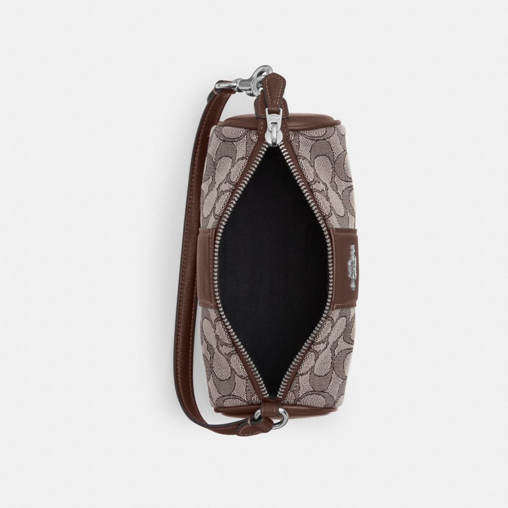 COACH®,NOLITA BARREL BAG IN SIGNATURE JACQUARD,Non Leather,Mini,Sv/Oak/Maple,Inside View,Top View