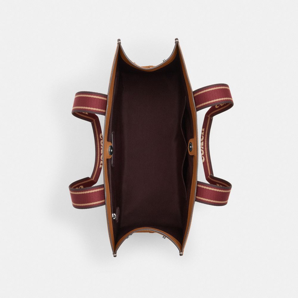 COACH®,GRAND SAC CABAS SMITH,Cuir galet,Argent/Sou multi,Inside View,Top View