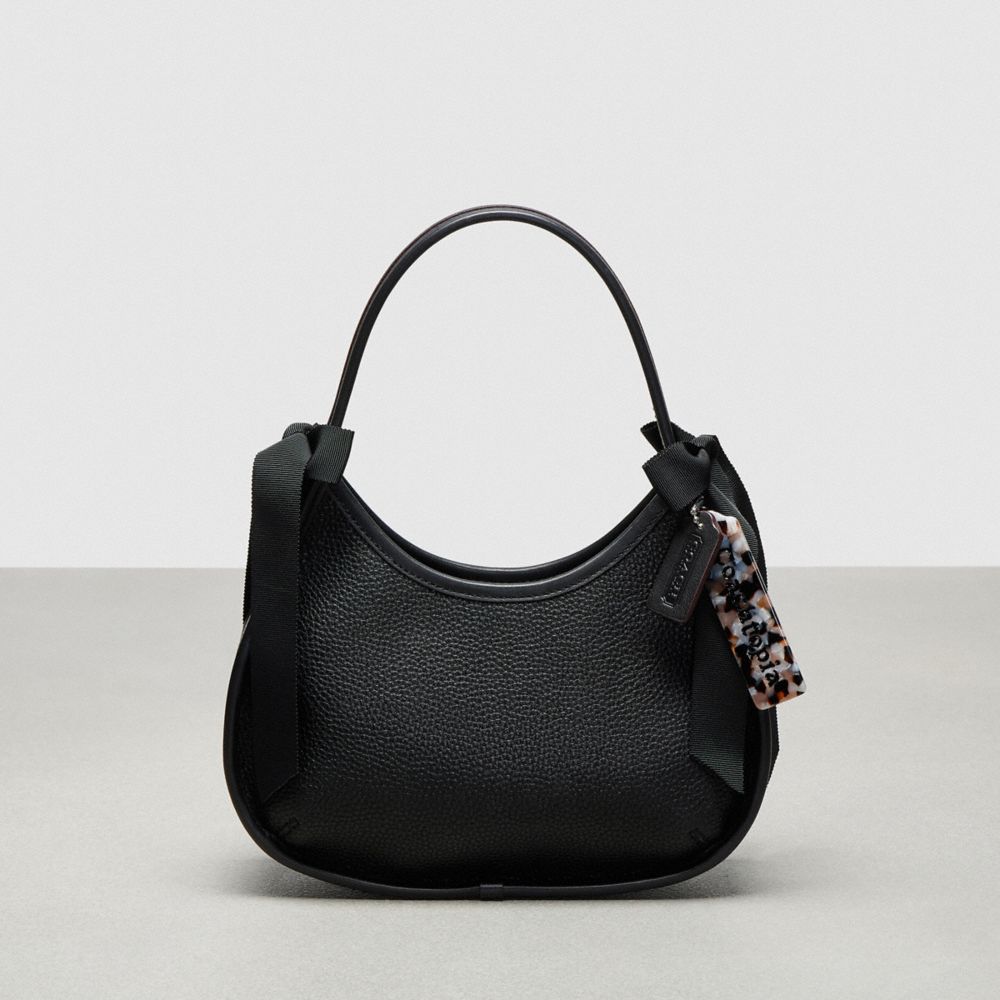 COACH®,Ergo Bag in Coachtopia Leather: Bows,Coachtopia Leather,Small,Bow Bags,Black,Front View