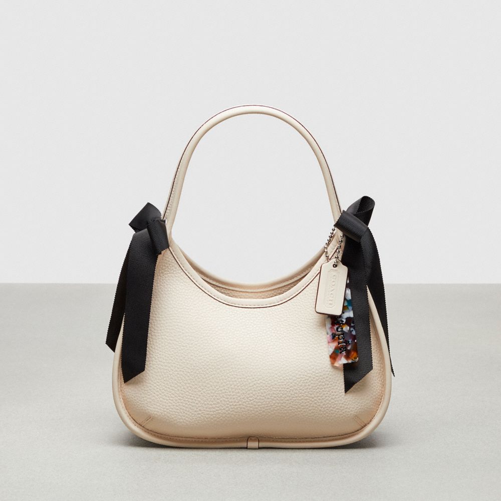 COACH®,Ergo Bag in Coachtopia Leather: Bows,Coachtopia Leather,Small,Bow Bags,Cloud,Front View