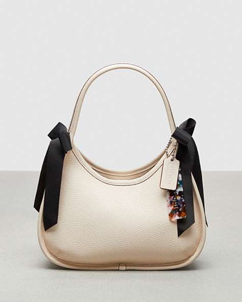COACH®,Ergo Bag with Bows,Coachtopia Leather,Small,Cloud,Front View