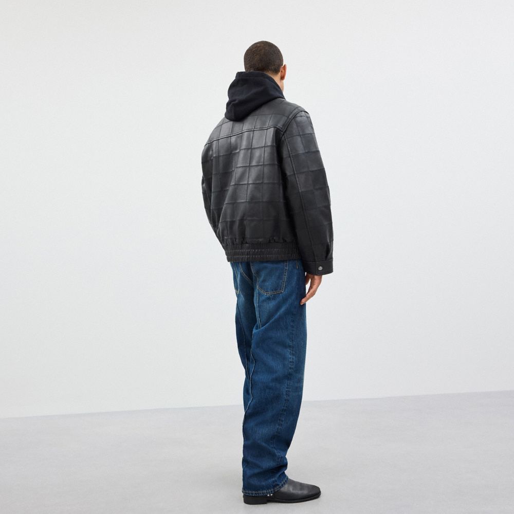 COACH®,Bomber Jacket,Leather,Bomber,Leather,Sustainable,All Season,Casual,Black