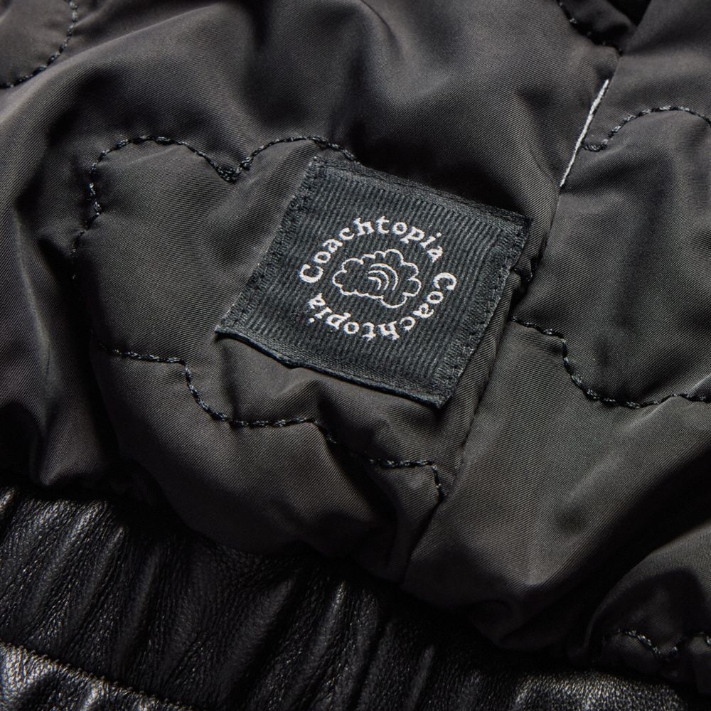 COACH®,Bomber Jacket,Leather,Bomber,Leather,Sustainable,All Season,Casual,Black