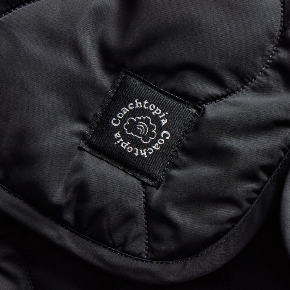 COACH®,Coachtopia Loop Cargo Vest,Recycled Polyester,Quilted,Vest,Logo,Tag Embellishment,Sustainable,Casual,Black