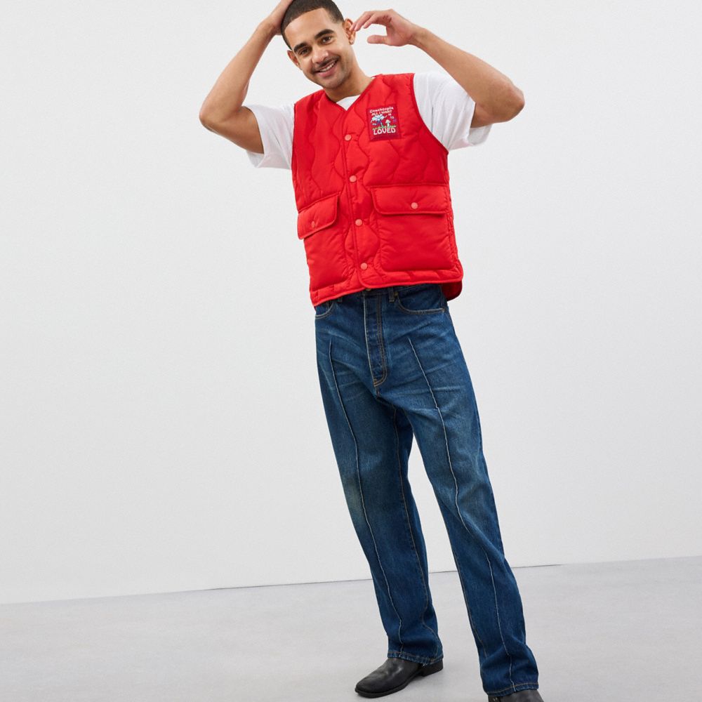 COACH®,Veste cargo Coachtopia Loop,Bouton de rose rouge,Scale View