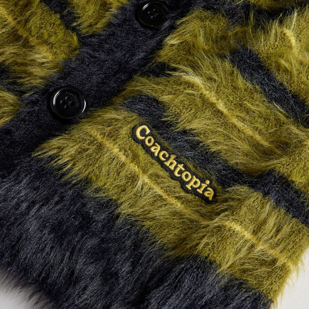 COACH®,Fuzzy Knit Cardigan,,Closer View