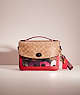 COACH®,UPCRAFTED CASSIE CROSSBODY WITH SIGNATURE CANVAS BLOCKING,Pewter/Tan/Red,Front View