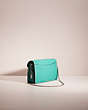 COACH®,UPCRAFTED TABBY CHAIN CLUTCH,Silver/Bright Green,Angle View