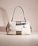COACH®,UPCRAFTED SIGNATURE STRIPE SATCHEL,Holiday Glow Up,Silver/Metallic Multi,Front View