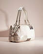 COACH®,UPCRAFTED SIGNATURE STRIPE SATCHEL,Holiday Glow Up,Silver/Metallic Multi,Angle View