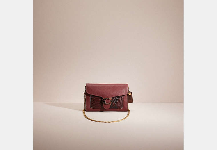 COACH®,UPCRAFTED TABBY CHAIN CLUTCH,Brass/Wine,Front View