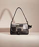 COACH®,UPCRAFTED SOFT TABBY SHOULDER BAG,Holiday Glow Up,Pewter/Black,Front View