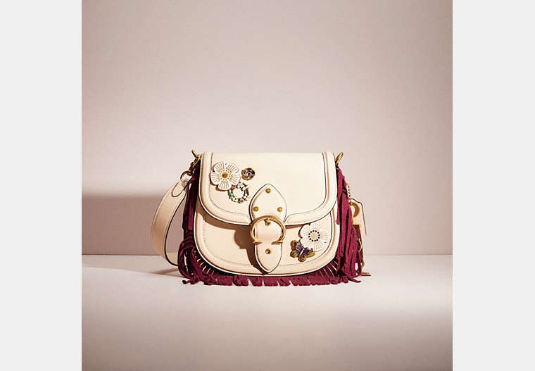 COACH®,UPCRAFTED BEAT SADDLE BAG,Brass/Ivory,Front View