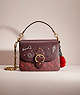 COACH®,UPCRAFTED BEAT SHOULDER BAG WITH HORSE AND CARRIAGE PRINT,Brass/Oxblood Cranberry,Front View