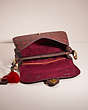 COACH®,UPCRAFTED BEAT SHOULDER BAG WITH HORSE AND CARRIAGE PRINT,Brass/Oxblood Cranberry,Inside View,Top View