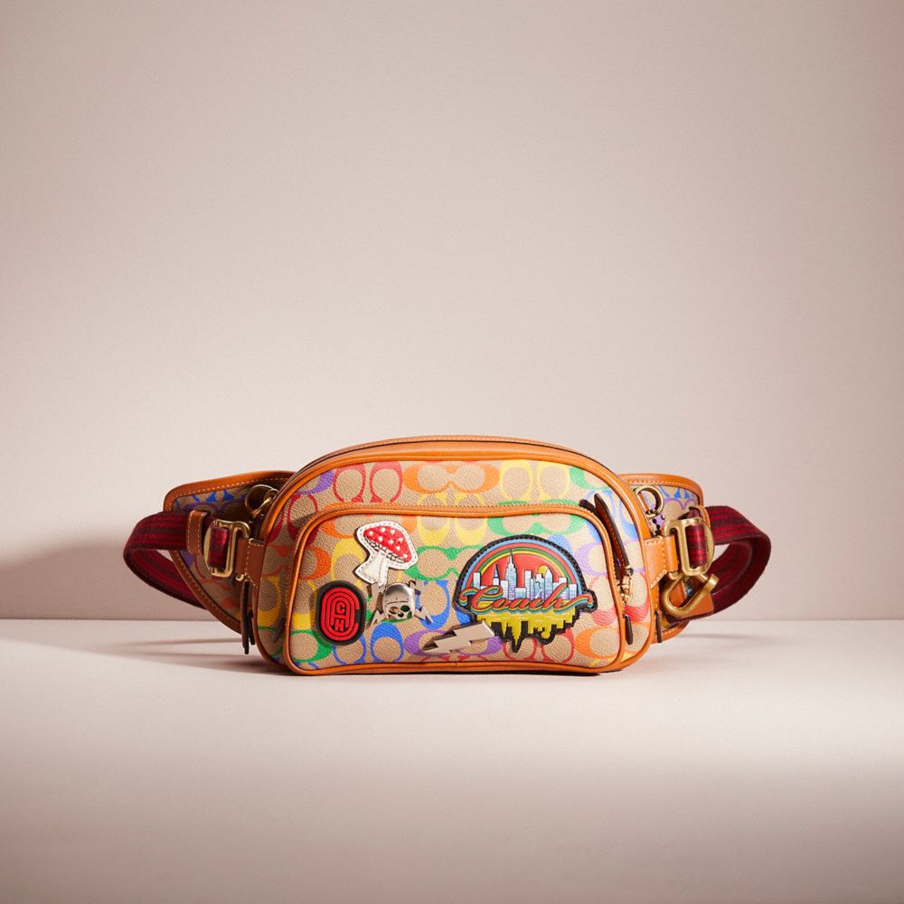 Upcrafted Hitch Belt Bag In Rainbow Signature Canvas COACH