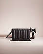 COACH®,UPCRAFTED HAYDEN FOLDOVER CROSSBODY CLUTCH WITH QUILTING,Pewter/Black,Front View
