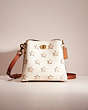COACH®,UPCRAFTED WILLOW BUCKET BAG IN COLORBLOCK,Holiday Glow Up,Brass/Chalk Multi,Front View