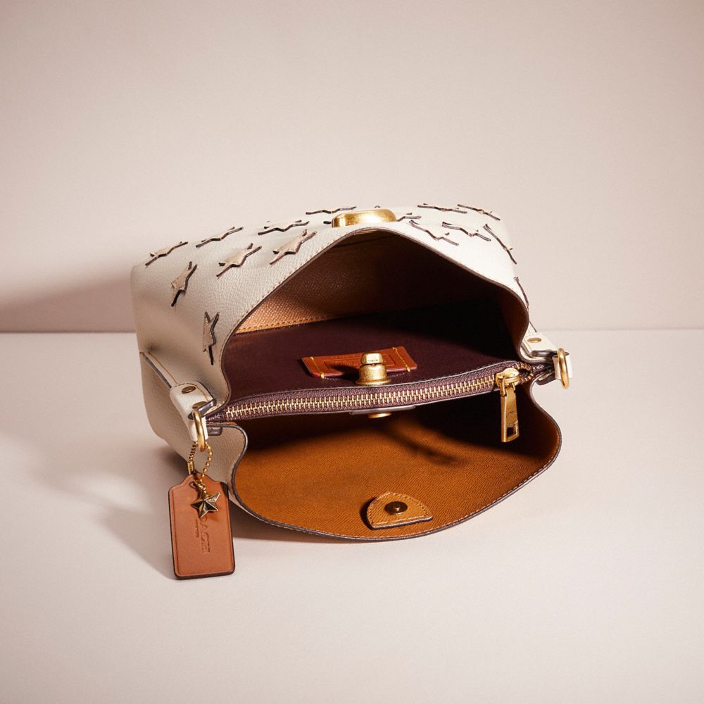 COACH®,UPCRAFTED WILLOW BUCKET BAG IN COLORBLOCK,Holiday Glow Up,Brass/Chalk Multi,Inside View,Top View