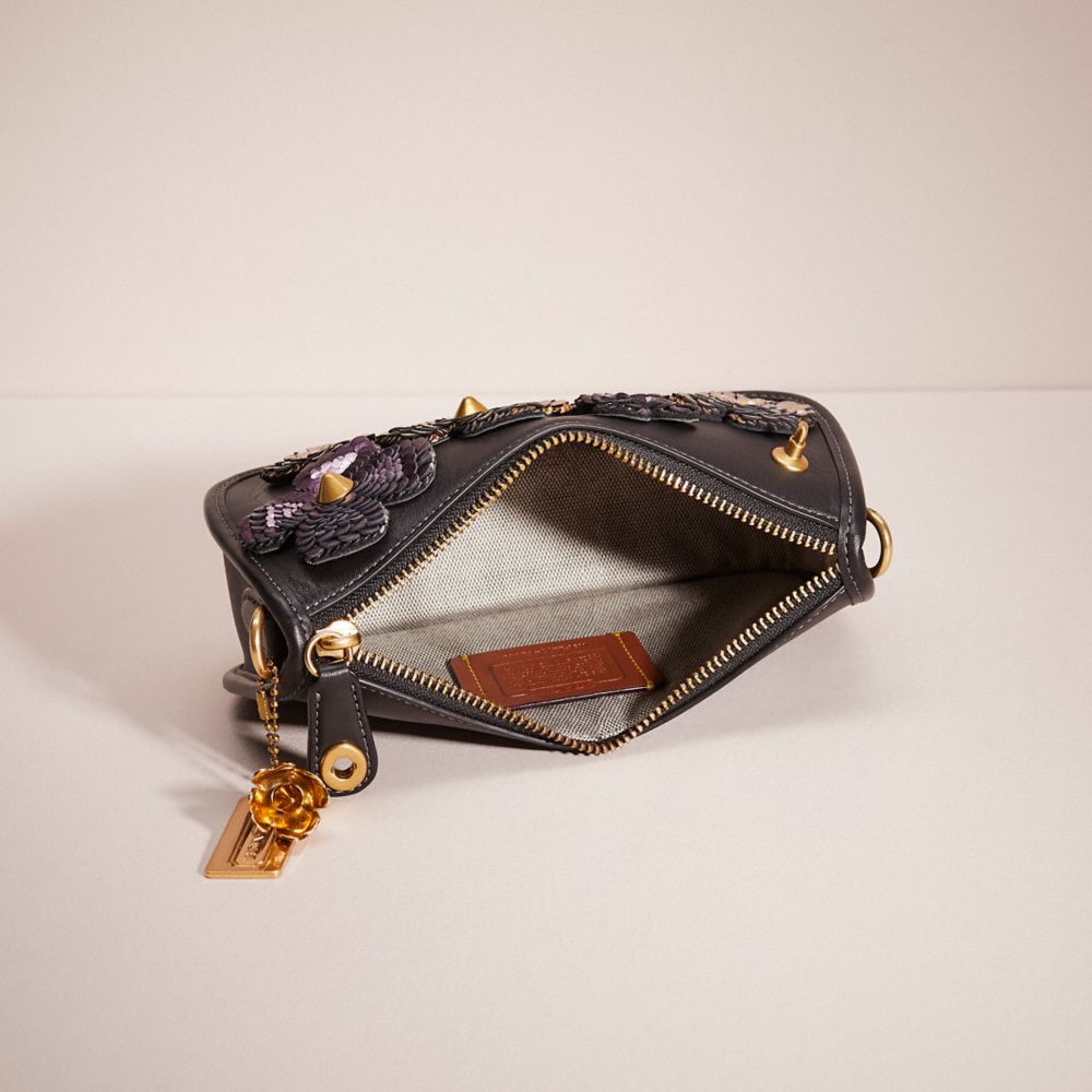 COACH®,UPCRAFTED SWINGER 20,Holiday Glow Up,Pewter/Black,Inside View,Top View