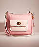 COACH®,UPCRAFTED CARY SHOULDER BAG,Brass/Bubblegum,Front View