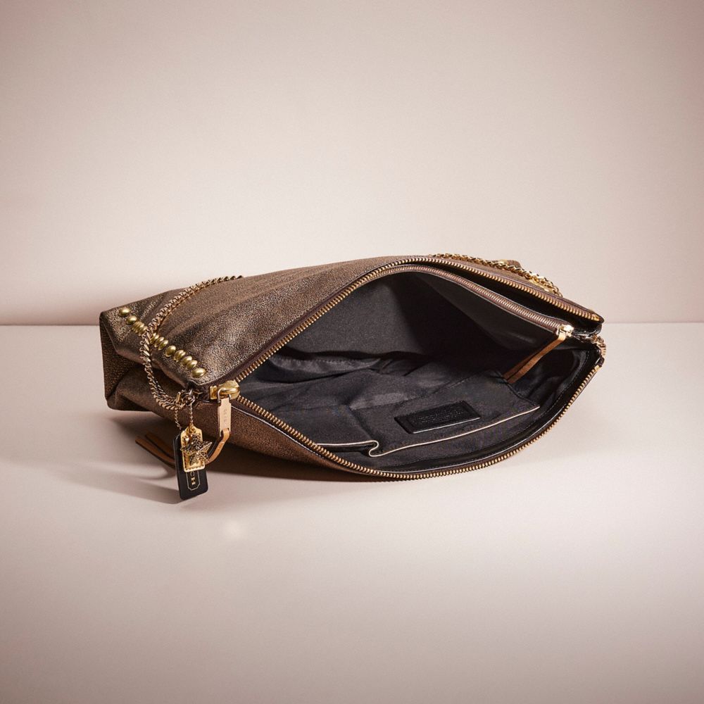 COACH®,Upcrafted The Large Highrise In Metallic Leather,Brown,Inside View,Top View