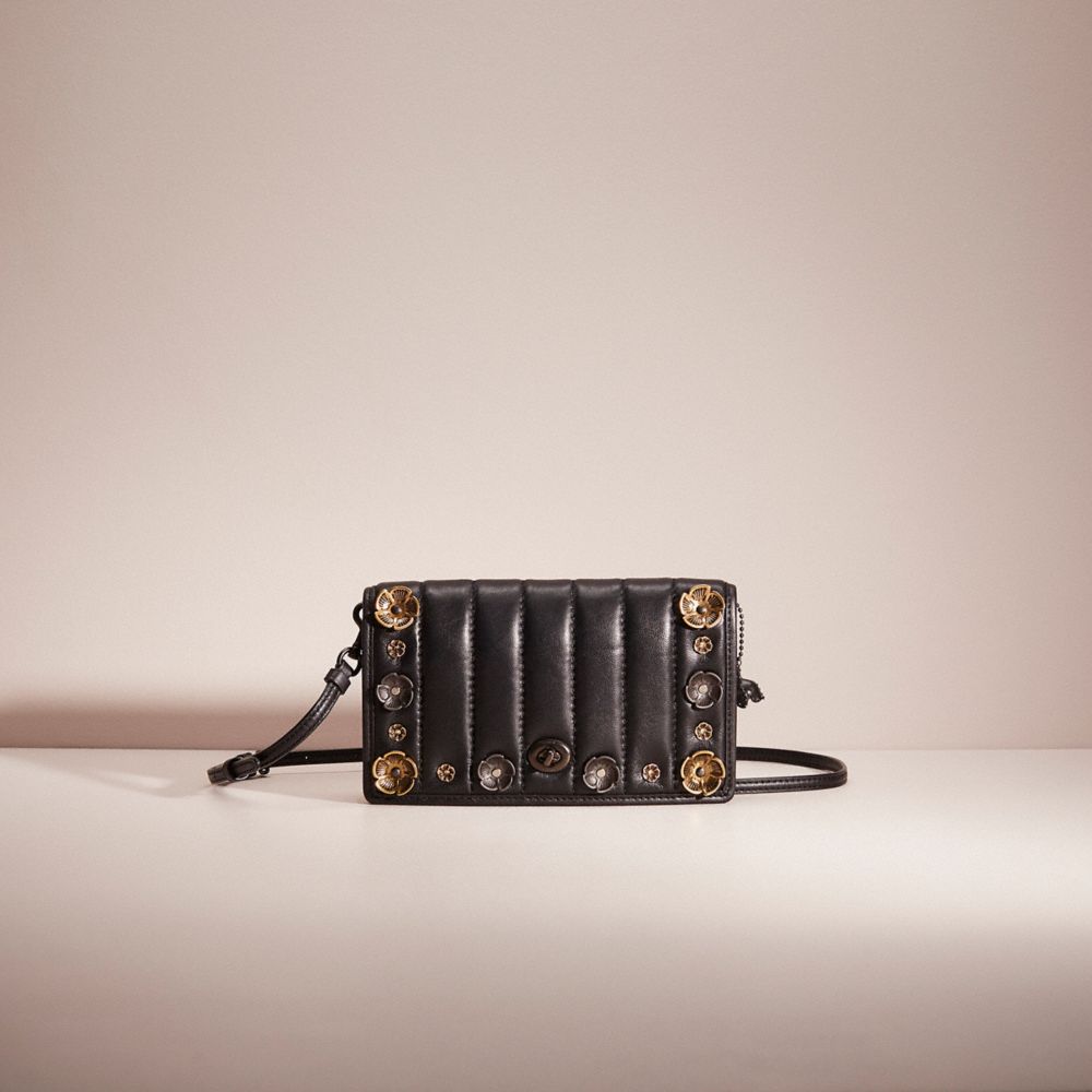 Hayden foldover crossbody clutch with studded diamond quilting sale