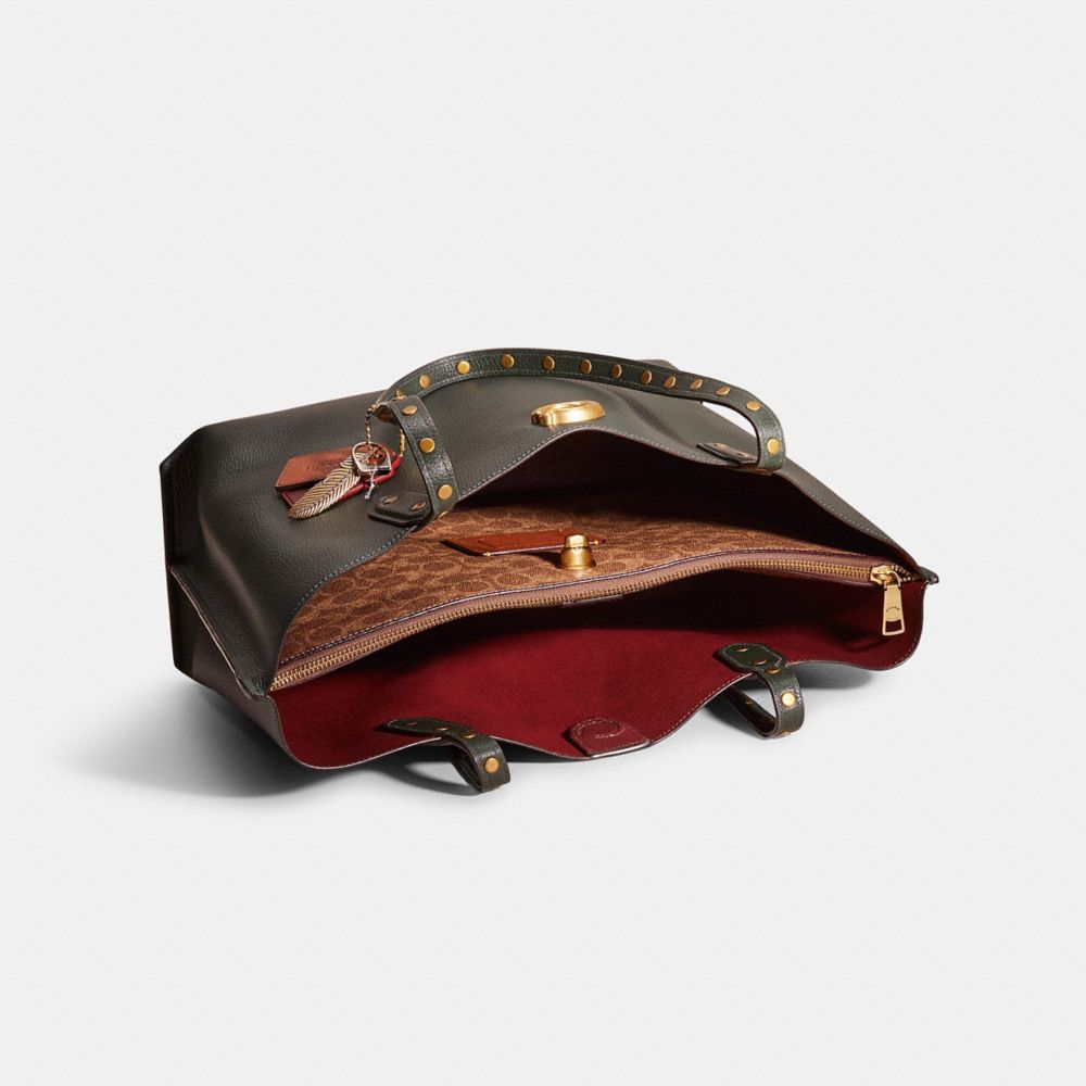 COACH®,Upcrafted Willow Tote In Colorblock With Signature Canvas Interior,,Inside View,Top View