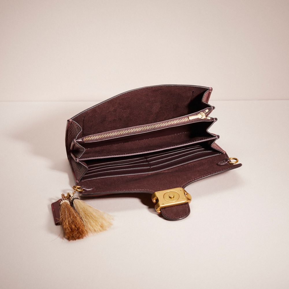 COACH®,UPCRAFTED TABBY CHAIN CLUTCH,Brass/Wine,Inside View,Top View