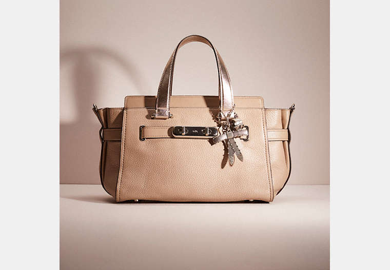 COACH®,UPCRAFTED COACH SWAGGER,Silver/Stone,Front View