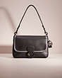 COACH®,UPCRAFTED SOFT TABBY SHOULDER BAG,Holiday Glow Up,Pewter/Black,Front View