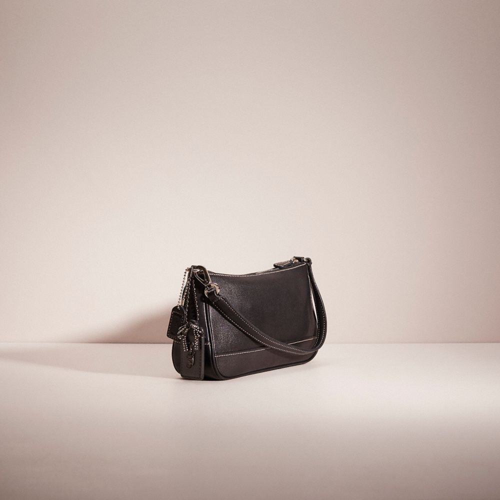 COACH®,UPCRAFTED HAMPTONS DEMI BAG,Silver/Black,Angle View
