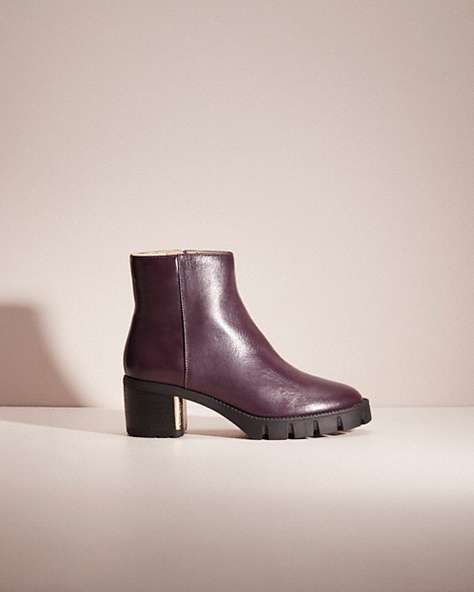 COACH®,RESTORED CHRISSY BOOTIE,Deep Eggplant,Front View