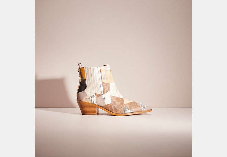 COACH®,RESTORED MELODY BOOTIE,Tan Multi,Front View
