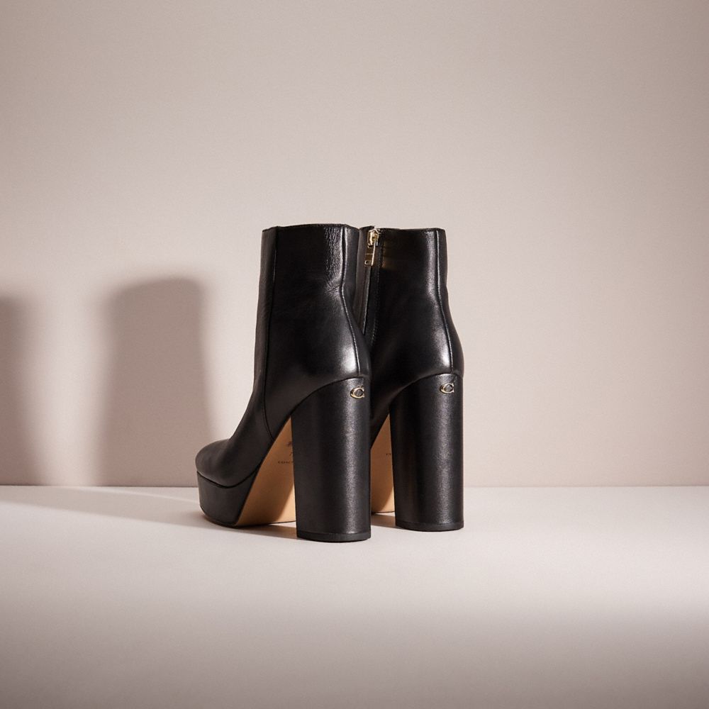 COACH®,Restored Iona Bootie,Leather,Rubber,Bootie,Day Party,Black,Back View