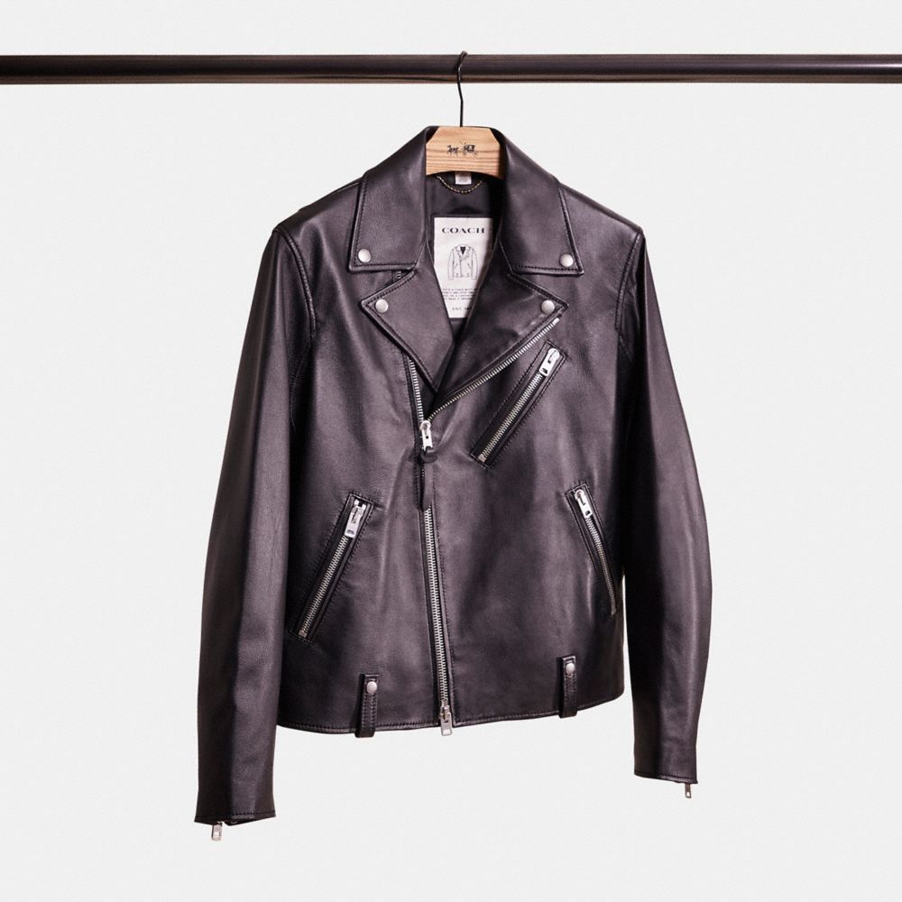 Coach leather hotsell moto jacket