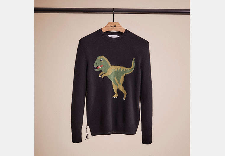 COACH®,RESTORED REXY SWEATER,Black,Front View