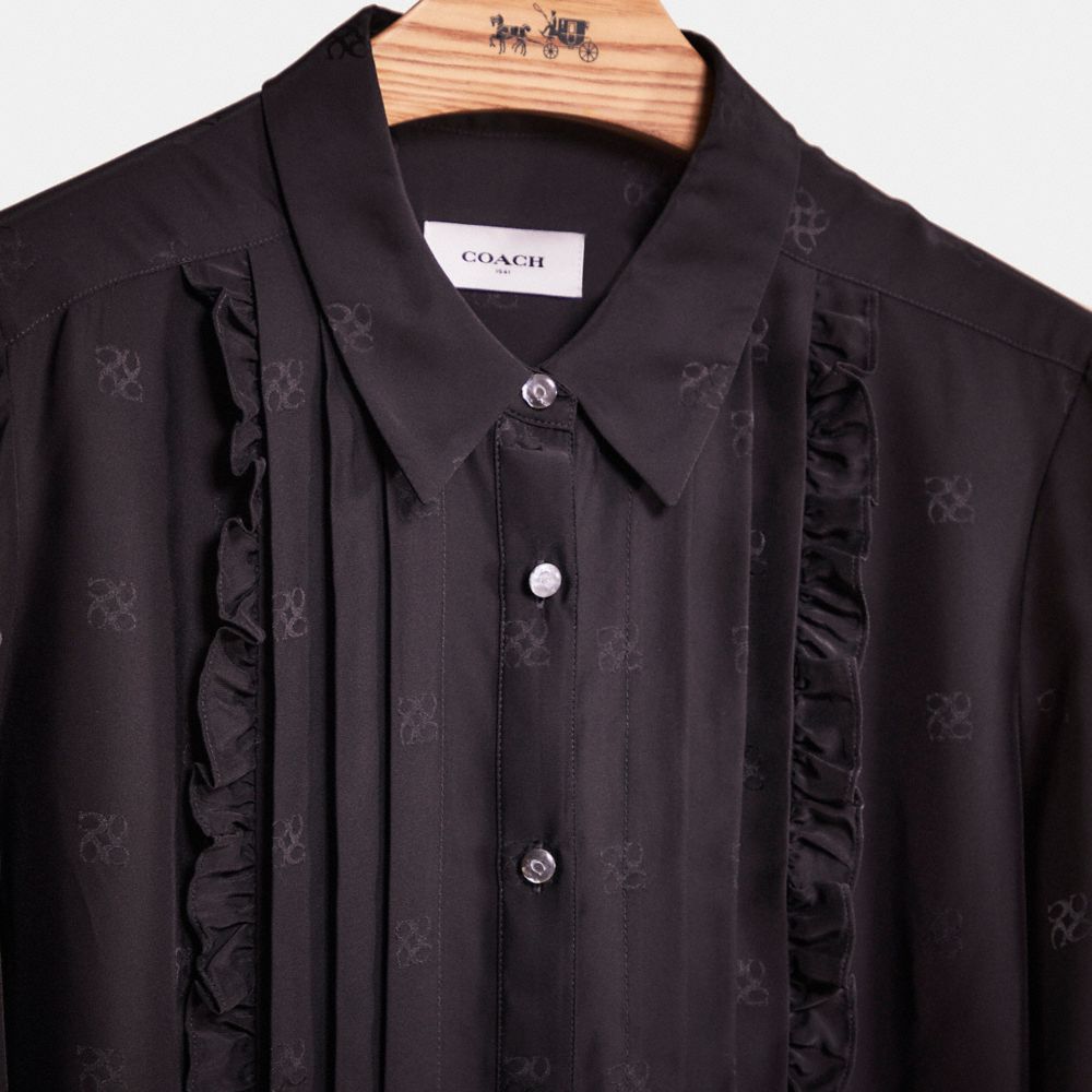 COACH®,RESTORED JACQUARD BIB SHIRT,Black,Scale View